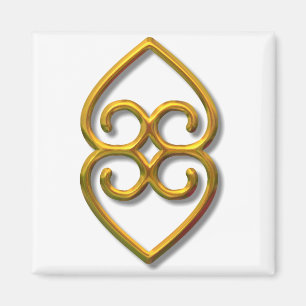 Imán Adinkra-earth-gold