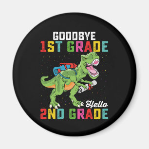 Imán Adiós 1er Grado Hola 2do Grado T Rex Dinosaurio