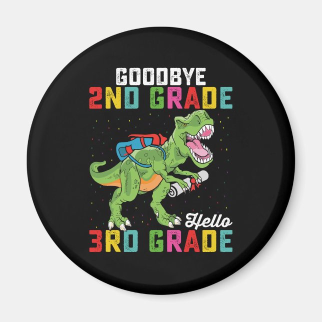 Imán Adiós 2do Grado Hola 3er Grado T Rex Dinosaurio (Frente)