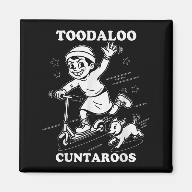 Imán Adiós cuntaroos scooter divertido chica descarada (Frente)
