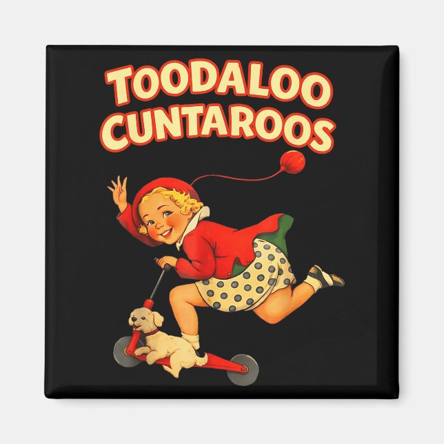 Imán Adiós cuntaroos scooter divertido chica descarada (Frente)