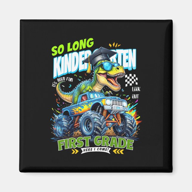 Imán Adiós Graduado de Kinder Dinosaurio 1er Grado H (Frente)