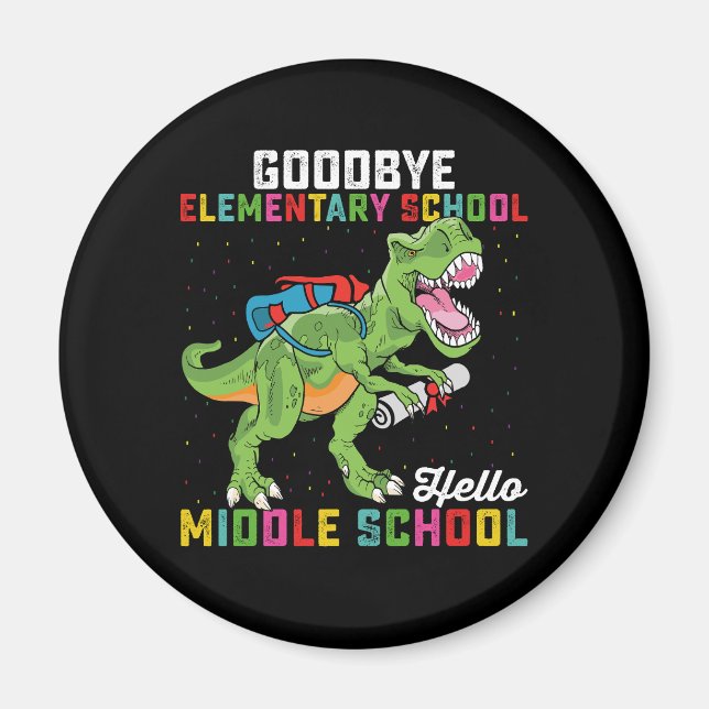 Imán Adiós primaria hola T Rex de la escuela secundaria (Frente)