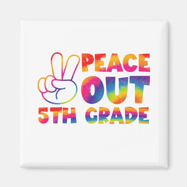 Imán Adiós quinto grado Tie Dye último día 5to grado  (Frente)