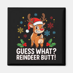 Imán Adivina Qué Trasero De Reno Navidad Divertida Homb