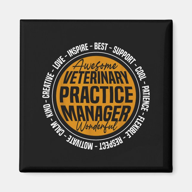 Imán Administrador de la práctica veterinaria divertido (Frente)