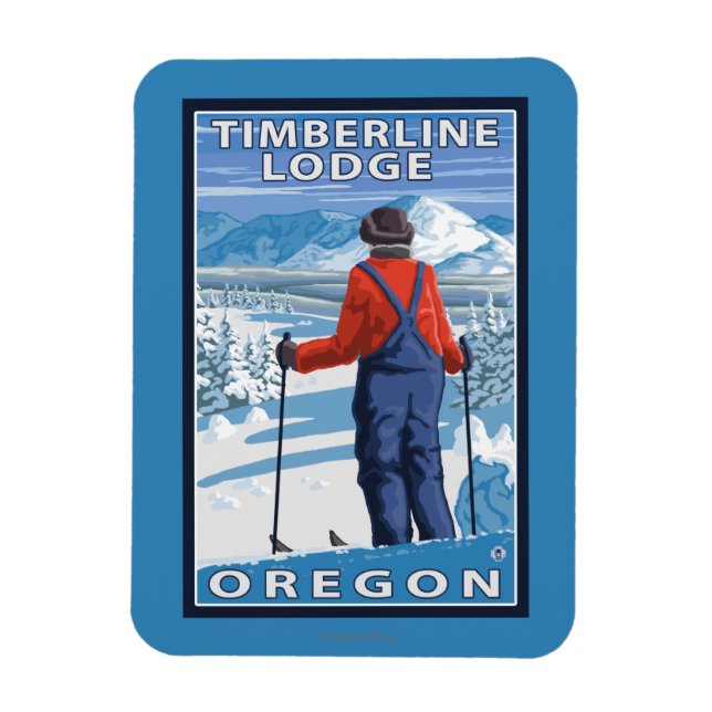 Imán Admiración al esquiador - Timberline Lodge, Oregón (Vertical)