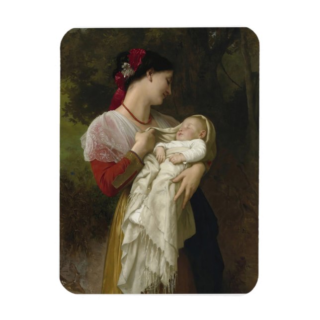 Imán Admiración materna por William Bouguereau (Vertical)