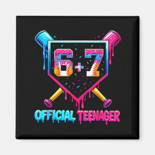 Imán Adolescente divertido de 13 años 67 béisbol drip c
