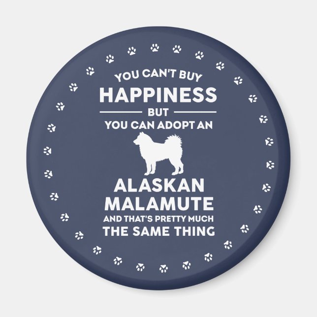 Imán Adopción de Alaska Malamute Felicidad (Frente)