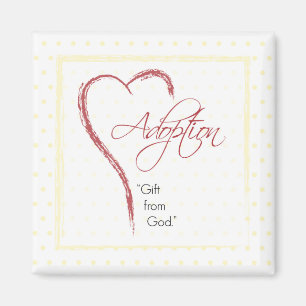 Imán Adopción, Religioso, Puntos Amarillos con Corazón