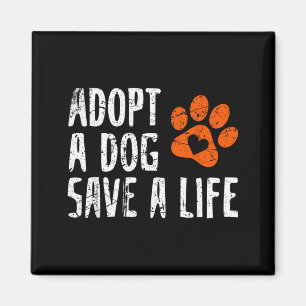 Imán Adopta Perro Retro Salva Vida Rescate Animal Amant