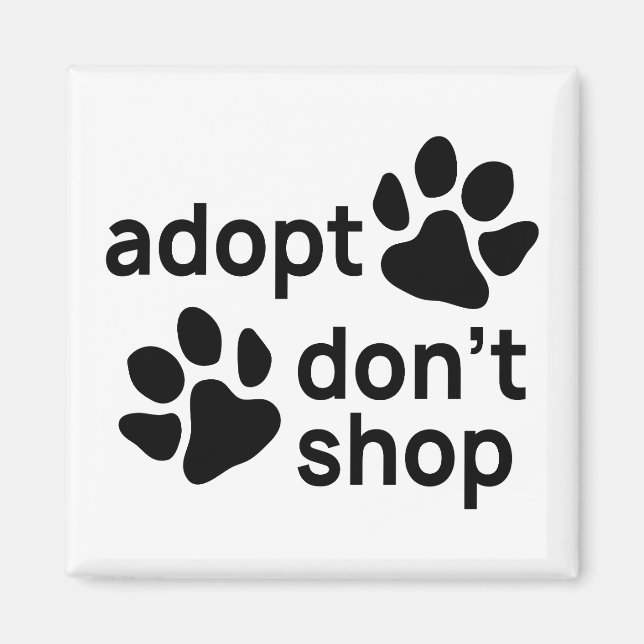 Imán Adoptar no comprar hojas (Frente)