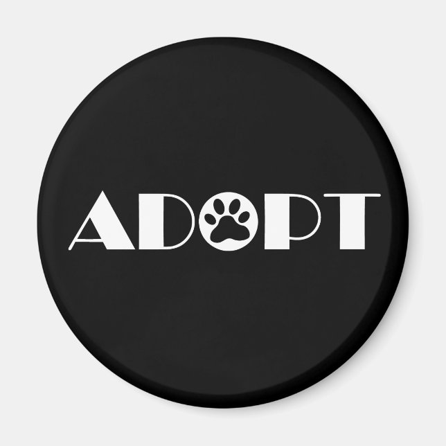 Imán Adoptar perro de pata (Frente)