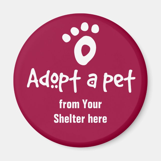 Imán Adoptar un Mascota de refugio (Frente)