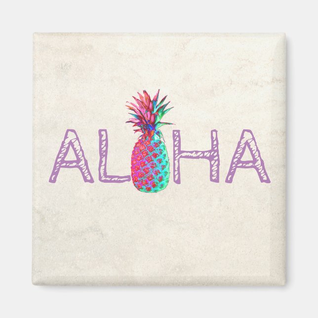 Imán Adorable Aloha Hawaiian Pineapple (Frente)