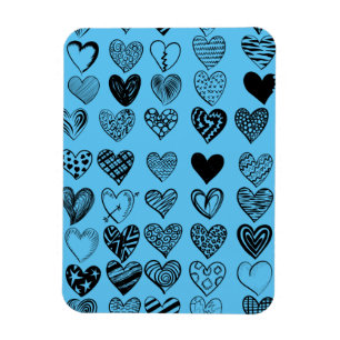 Imán Adorable Black Heart Scribble Drawing Magnet