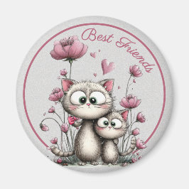 Imán Adorable Cats Best Friends Magnet