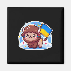Imán Adorable fan ucraniano bandera de Ucrania biso lin