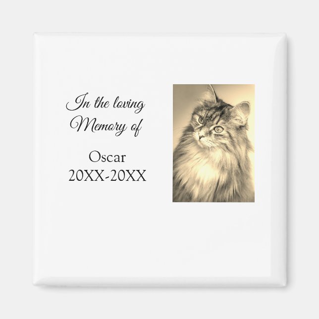 Imán adorable funeral de honor agregar foto de nombre m (Frente)