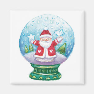 Imán Adorable globo de nieve de Navidad Santa Claus, Es