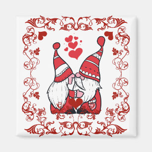 Imán Adorable Gnome Kiss