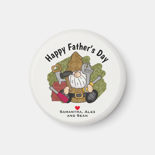 Imán Adorable Handyman & Carpenter Garden Gnome (Frente)