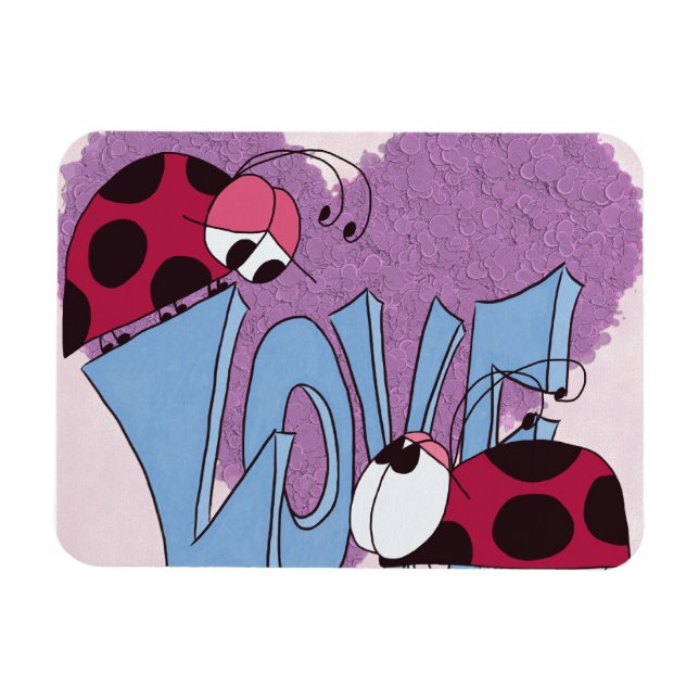Imán Adorable Ladybug Love Personalizado (Horizontal)
