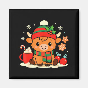 Imán Adorable Navidad Vaca Altas Tierras Novilla Granja