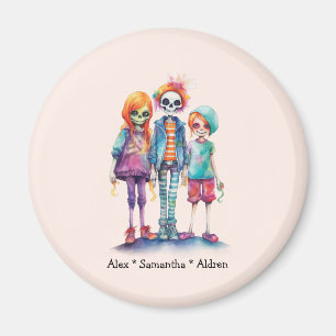 Imán Adorable Pastel Zombie Trio - Cute Halloween