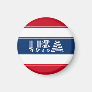 Imán Adorable Patriótico USA América Rojo Blanco y Azul
