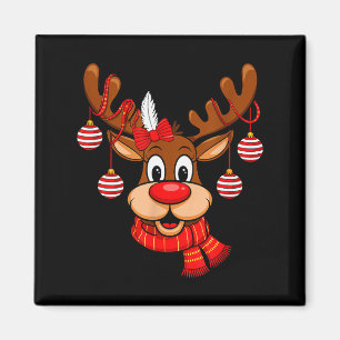 Imán Adorable Reno Cordero Navidad Nariz Roja Rudolph N