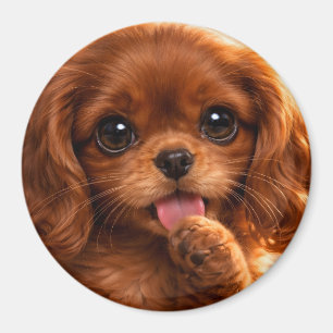 Imán Adorable Ruby Cavalier Spaniel