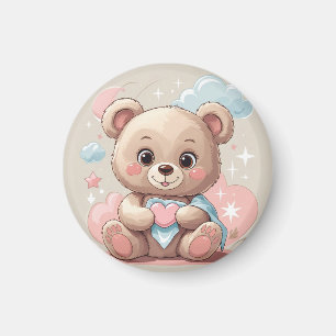 Imán Adorable Teddy Bear Baby - Diseño Pastel Suave