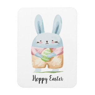 Imán Adorable Watercolor Easter Bunny