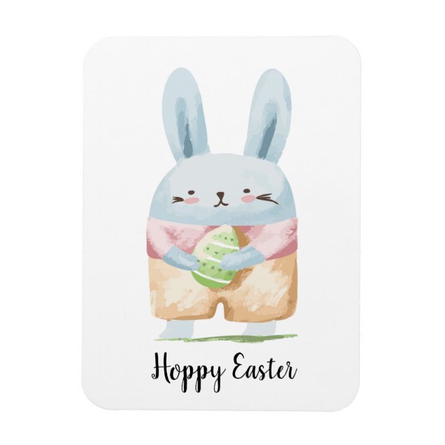 Imán Adorable Watercolor Easter Bunny (Vertical)