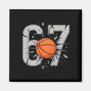 Imán Adorables fanáticos del baloncesto seis siete 6 7 