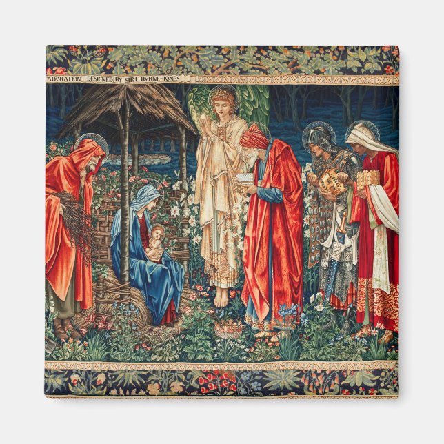 Imán ADORACIÓN DE MAGI Morris, Burne-Jones (Frente)