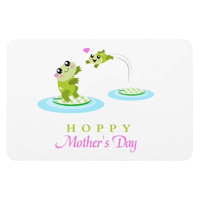 Imán Adornición de rana cutánea Feliz Día de la Madre (Horizontal)