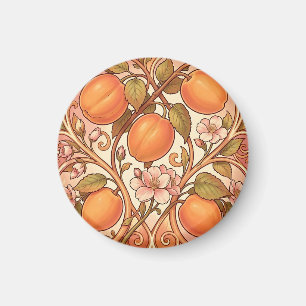 Imán Adorno de Flor de Melocotón Art Nouveau