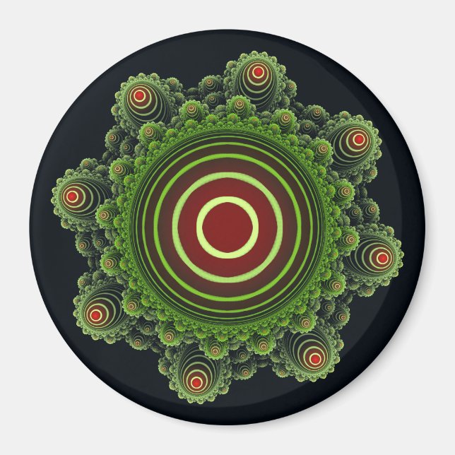 Imán Adorno de hada verde fractal (Frente)