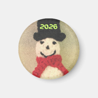 Imán Adorno de Navidad de Muñeco de Nieve Tejido