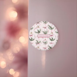 Imán Adorno de Navidad Rosa Moderno Regalo Personalizad