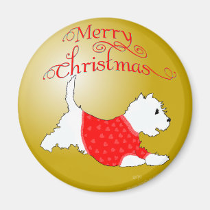 Imán Adorno de Navidad Westie