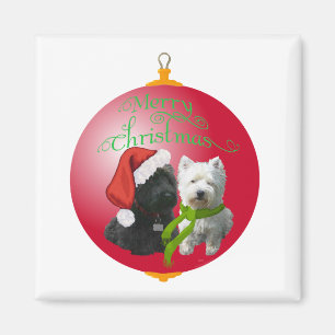 Imán Adorno de Navidad Westie Scottie