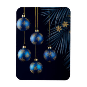 Imán Adornos de Navidad Azules Elegantes