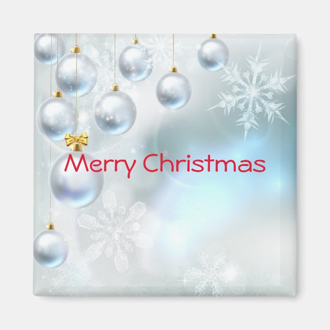 Imán adornos de navidad y copos de nieve (Frente)