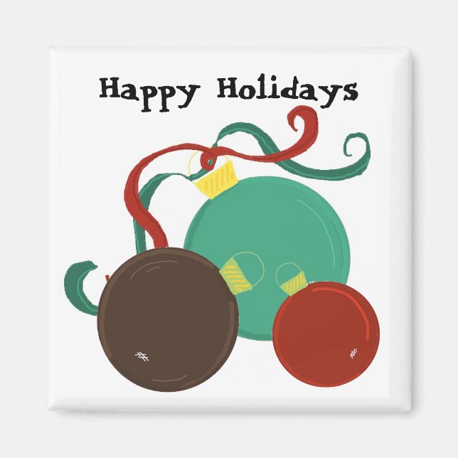 Imán Adornos Navideños Festivos (Frente)