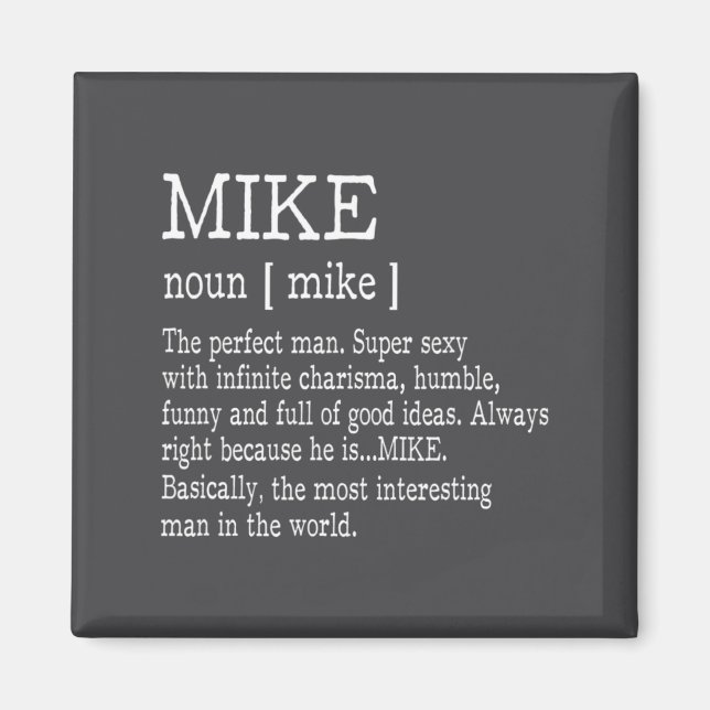 Imán Adult Definition First Name Mike Men Funny  (Frente)