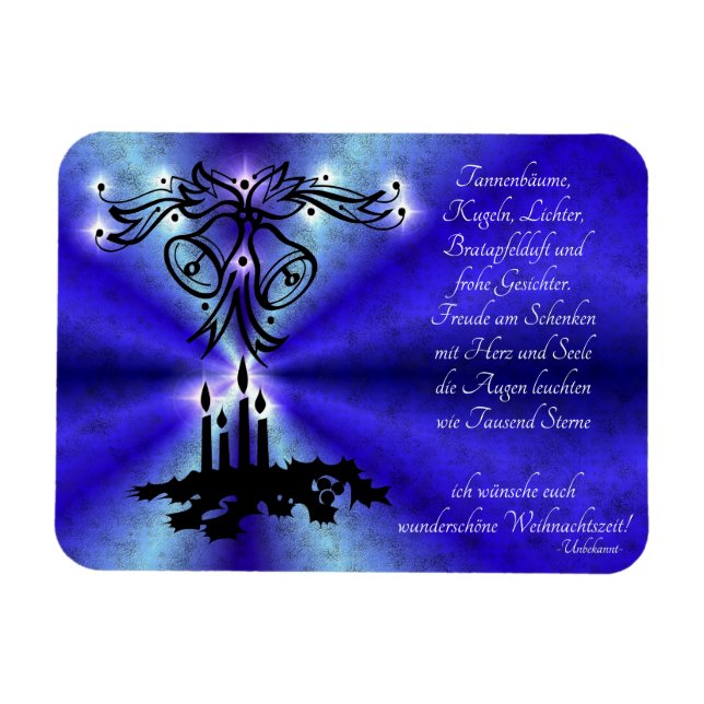 Imán Advent, Weihnachten , Gedicht auf Deutsch (Horizontal)